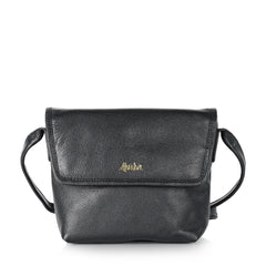 Abuba Black Leather Crossbody Bag