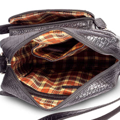 Leather Side Bag For Men - Black