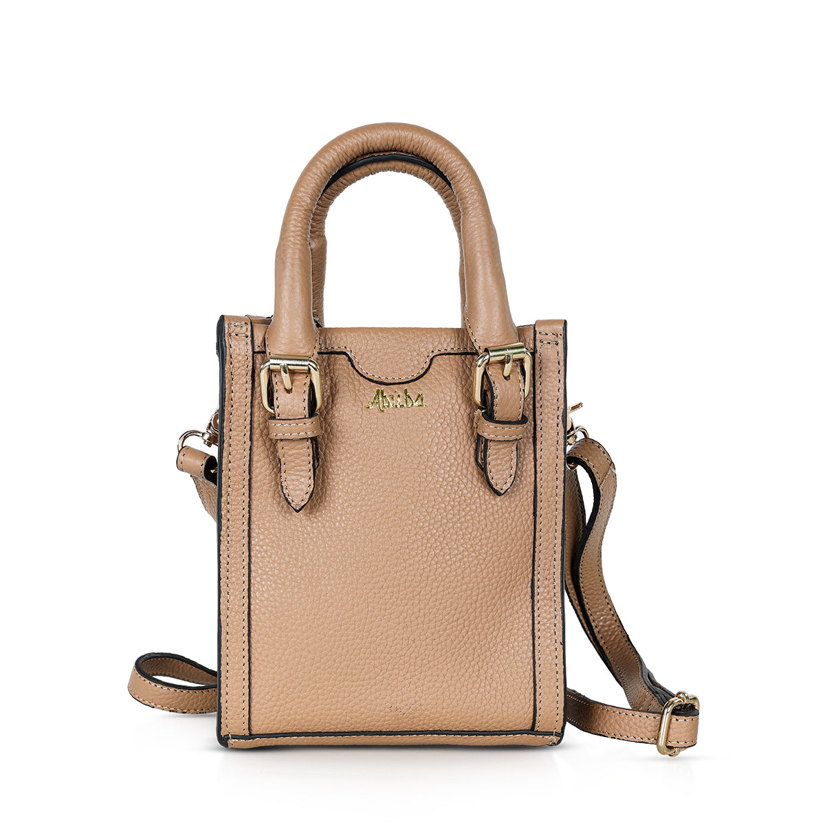 Abuba Tan Mini Leather Handbag