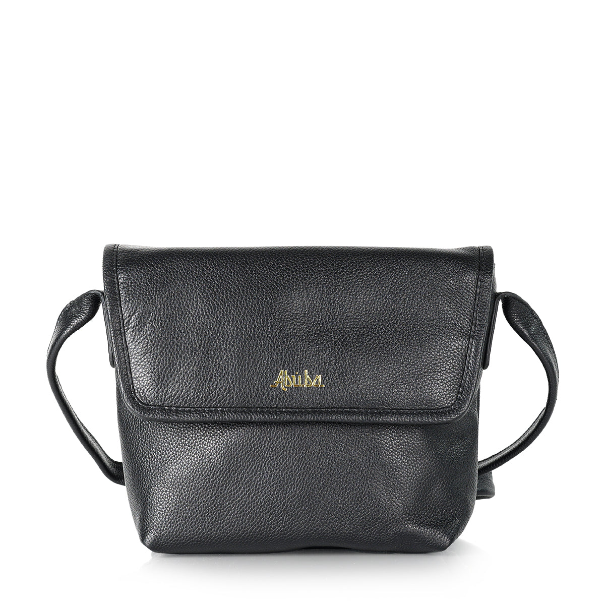 Abuba Black Leather Crossbody Bag
