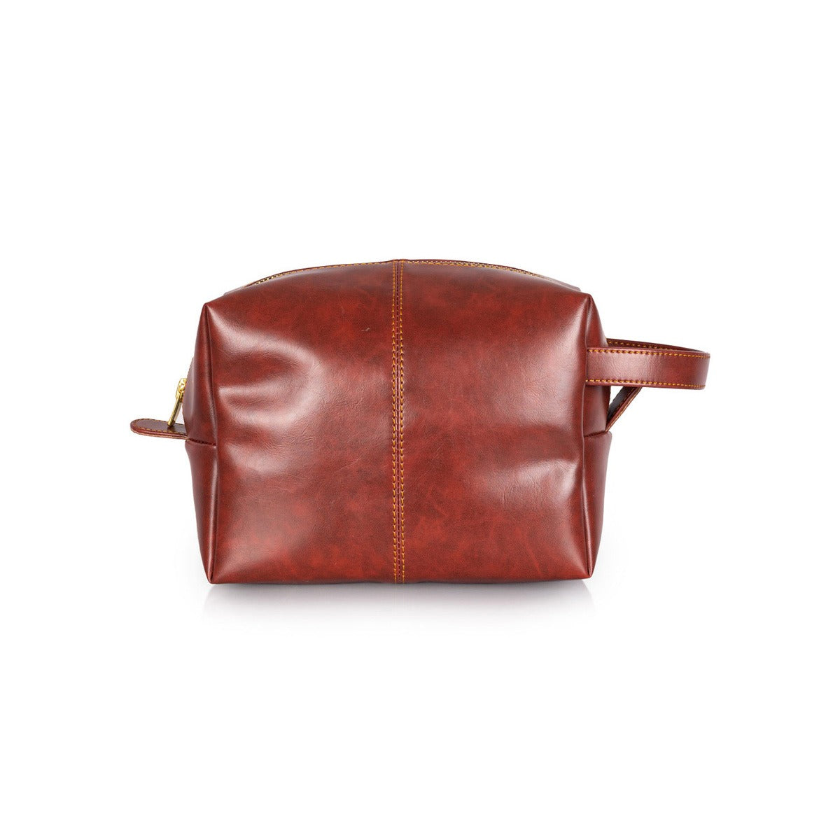 Women's Stylish PU Leather Makeup Pouch - Brown