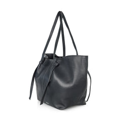 Abuba Soft Black Leather Tote Bag
