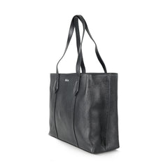 Abuba Large Black Leather Tote Bag