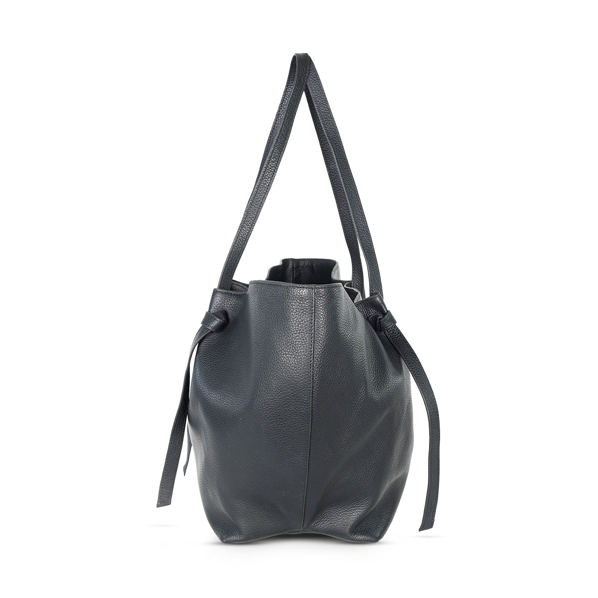 Abuba Soft Black Leather Tote Bag