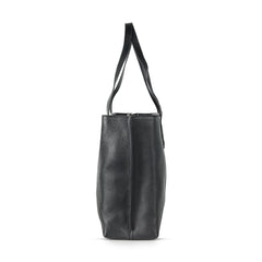 Abuba Large Black Leather Tote Bag
