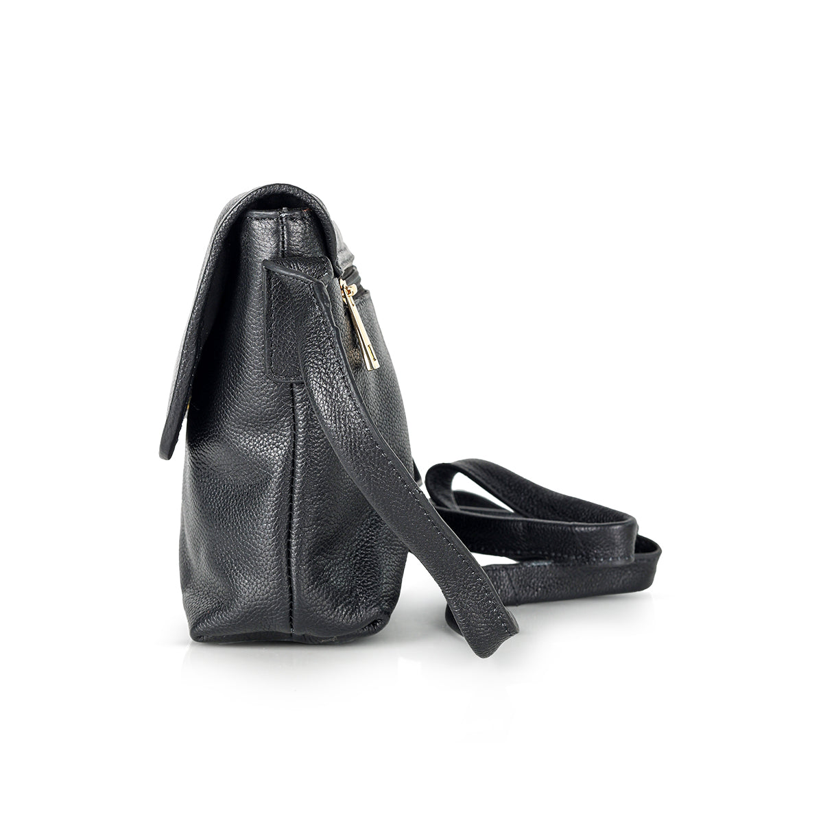 Abuba Black Leather Crossbody Bag
