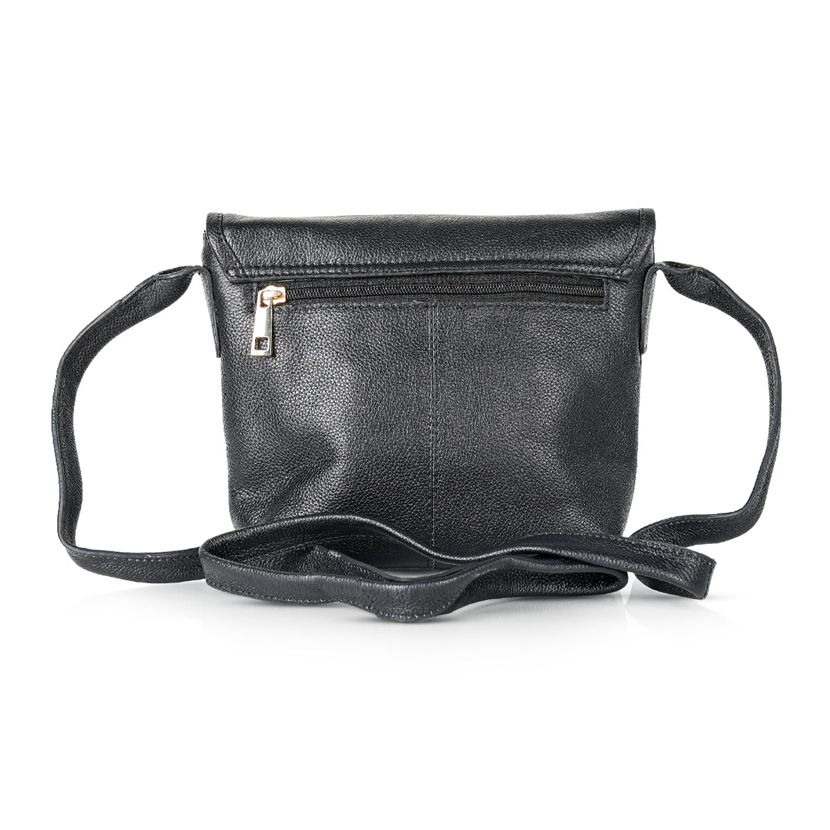 Abuba Black Leather Crossbody Bag