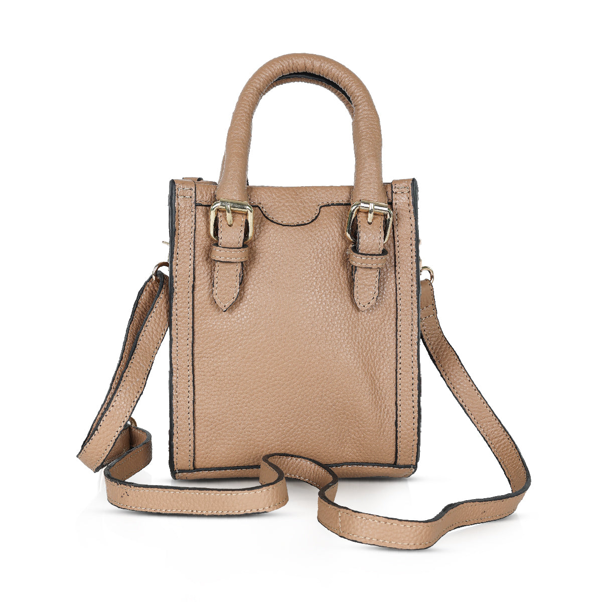Abuba Tan Mini Leather Handbag