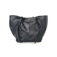 Abuba Soft Black Leather Tote Bag