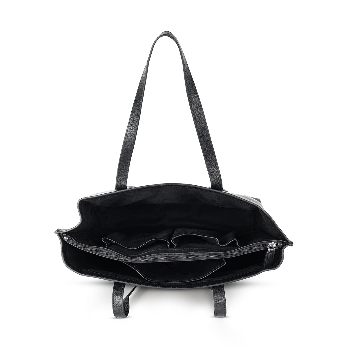 Abuba Large Black Leather Tote Bag