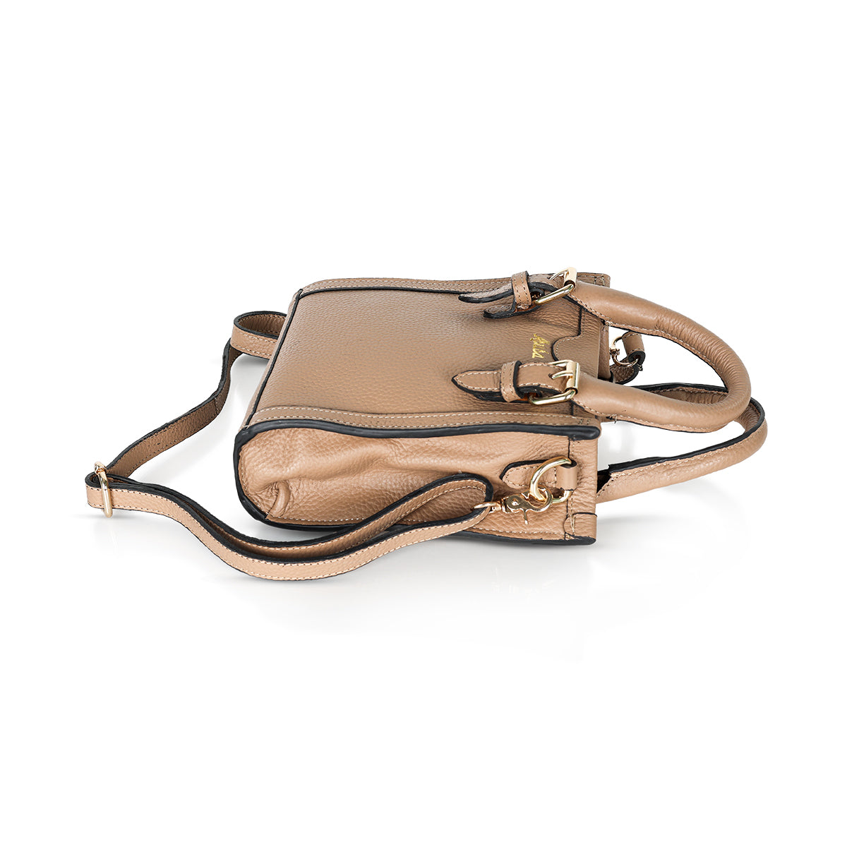Abuba Tan Mini Leather Handbag