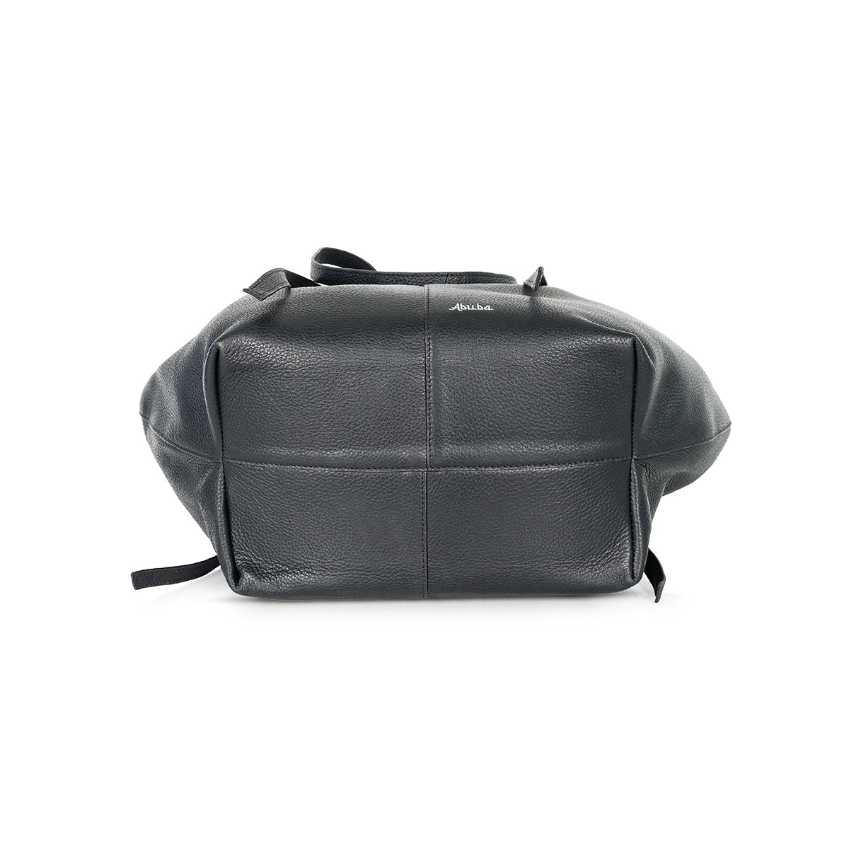 Abuba Soft Black Leather Tote Bag