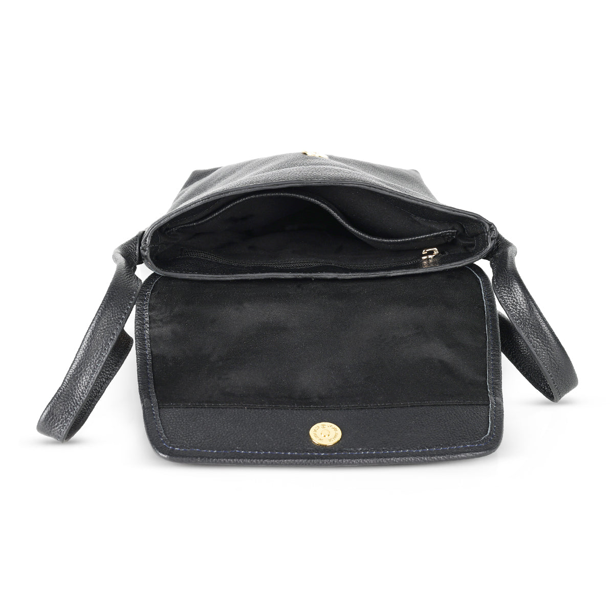 Abuba Black Leather Crossbody Bag