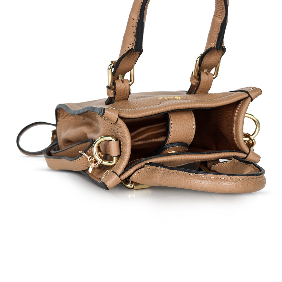 Abuba Tan Mini Leather Handbag